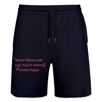 lustige sprüche cooler papa - Stanley/Stella Unisex Bio Joggingshorts Trainer  - Dark navy - Vorne - Nik (191cm) & Marisol (170cm)