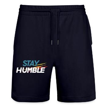 Stay humble - Short de jogging bio TRAINER Stanley/Stella unisexe - marine foncé - Devant - Nik (191cm) & Marisol (170cm)