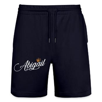 Abigail Custom Name for Women Kids Toddlers - - Stanley/Stella Trainer Unisex Organic Jogging Shorts - dark navy - Front - Nik (191cm) & Marisol (170cm)
