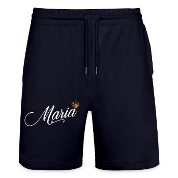 Maria Benutzerdefinierter Name für Frauen Kinder Kleinkinder - Maria - Stanley/Stella Unisex Bio Joggingshorts Trainer  - Dark navy - Vorne - Nik (191cm) & Marisol (170cm)