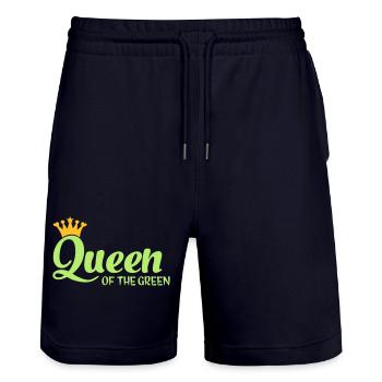 Queen of the Green - Stanley/Stella Trainer Unisex Organic Jogging Shorts - dark navy - Front - Nik (191cm) & Marisol (170cm)