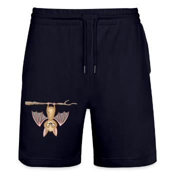 süße Fledermaus - Stanley/Stella Unisex Bio Joggingshorts Trainer  - Dark navy - Vorne - Nik (191cm) & Marisol (170cm)