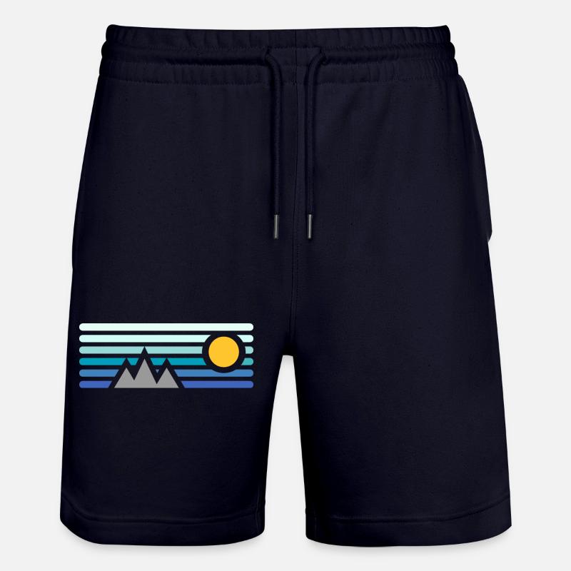 mountains - Stanley/Stella Trainer Unisex Organic Jogging Shorts - dark navy