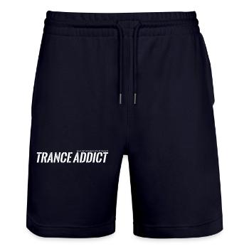 trance addict - Stanley/Stella Unisex Bio Joggingshorts Trainer  - Dark navy - Vorne - Nik (191cm) & Marisol (170cm)