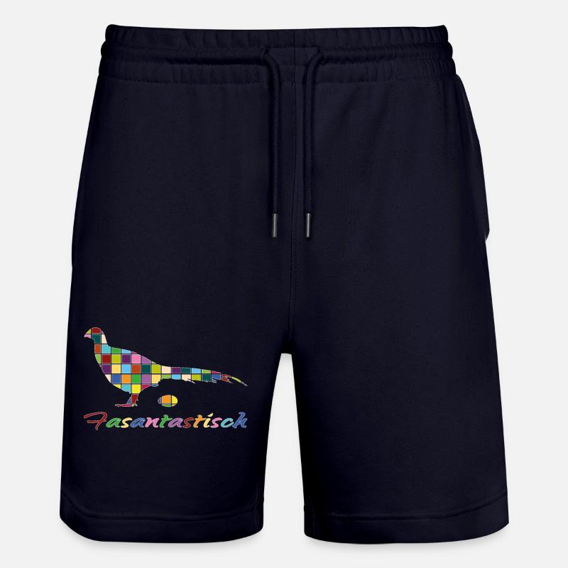 Fantastic pheasant design pheasantastic - Stanley/Stella Trainer Unisex Organic Jogging Shorts - dark navy
