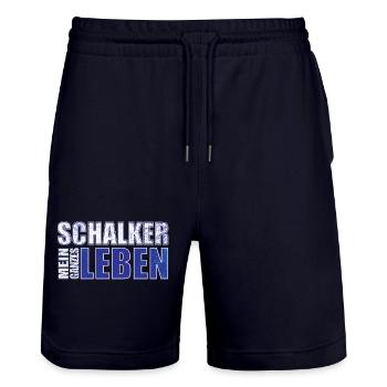 Schalker mein ganzes Leben - Stanley/Stella Unisex Bio Joggingshorts Trainer  - Dark navy - Vorne - Nik (191cm) & Marisol (170cm)