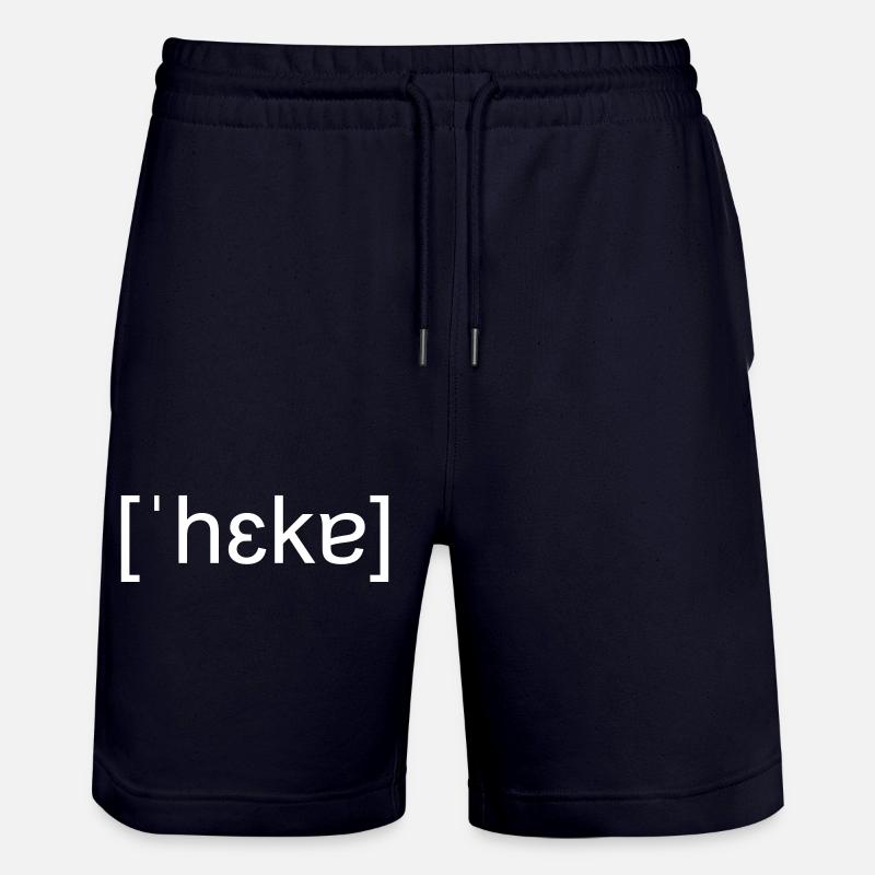 Hacker, phonetic spelling, white - Stanley/Stella Trainer Unisex Organic Jogging Shorts - dark navy