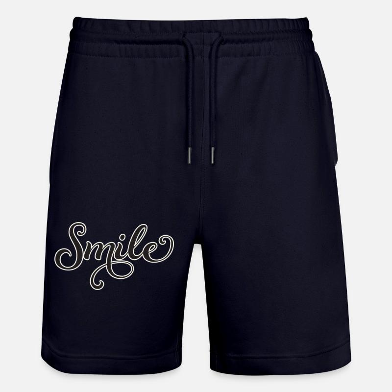Écriture souriante Écriture Sourire - Short de jogging bio TRAINER Stanley/Stella unisexe - marine foncé