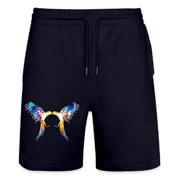 Parrot - Stanley/Stella Trainer Unisex Organic Jogging Shorts - dark navy - Front - Nik (191cm) & Marisol (170cm)