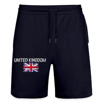 Druck der britischen Notflagge - Stanley/Stella Unisex Bio Joggingshorts Trainer  - Dark navy - Vorne - Nik (191cm) & Marisol (170cm)