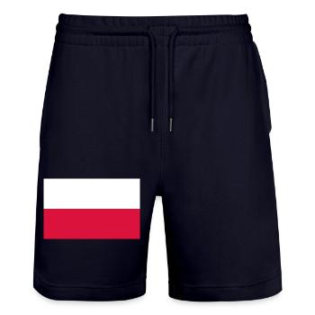 Autocollant drapeau de la Pologne Polen Pologne Pologne - Short de jogging bio TRAINER Stanley/Stella unisexe - marine foncé - Devant - Nik (191cm) & Marisol (170cm)