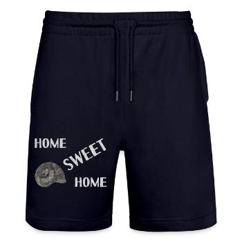home sweet home - Stanley/Stella Trainer Unisex Organic Jogging Shorts - dark navy - Front - Nik (191cm) & Marisol (170cm)