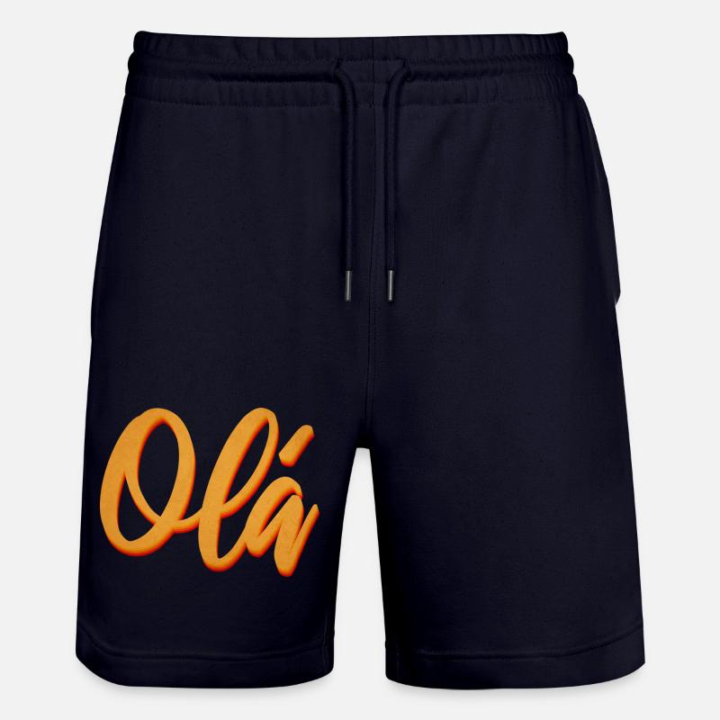 Olá Orange Script Tee - Stanley/Stella Unisex Bio Joggingshorts Trainer  - Dark navy