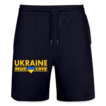 Ukraine - Stanley/Stella Unisex Bio Joggingshorts Trainer  - Dark navy - Vorne - Nik (191cm) & Marisol (170cm)