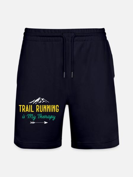 Trail Running is My Therapy - Stanley/Stella Trainer Unisex Organic Jogging Shorts - dark navy
