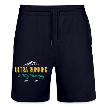 Ultra Running est ma thérapie - Short de jogging bio TRAINER Stanley/Stella unisexe - marine foncé - Devant - Nik (191cm) & Marisol (170cm)
