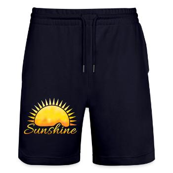 Sunshine - Stanley/Stella Trainer Unisex Organic Jogging Shorts - dark navy - Front - Nik (191cm) & Marisol (170cm)