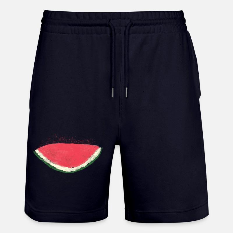 Melon, pastèque, aquarelle - Short de jogging bio TRAINER Stanley/Stella unisexe - marine foncé