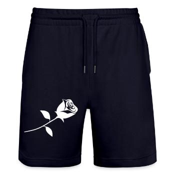 Eine Rose - Stanley/Stella Unisex Bio Joggingshorts Trainer  - Dark navy - Vorne - Nik (191cm) & Marisol (170cm)