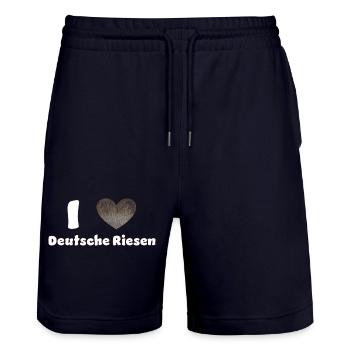 Deutsche Riesen - Stanley/Stella Unisex Bio Joggingshorts Trainer  - Dark navy - Vorne - Nik (191cm) & Marisol (170cm)