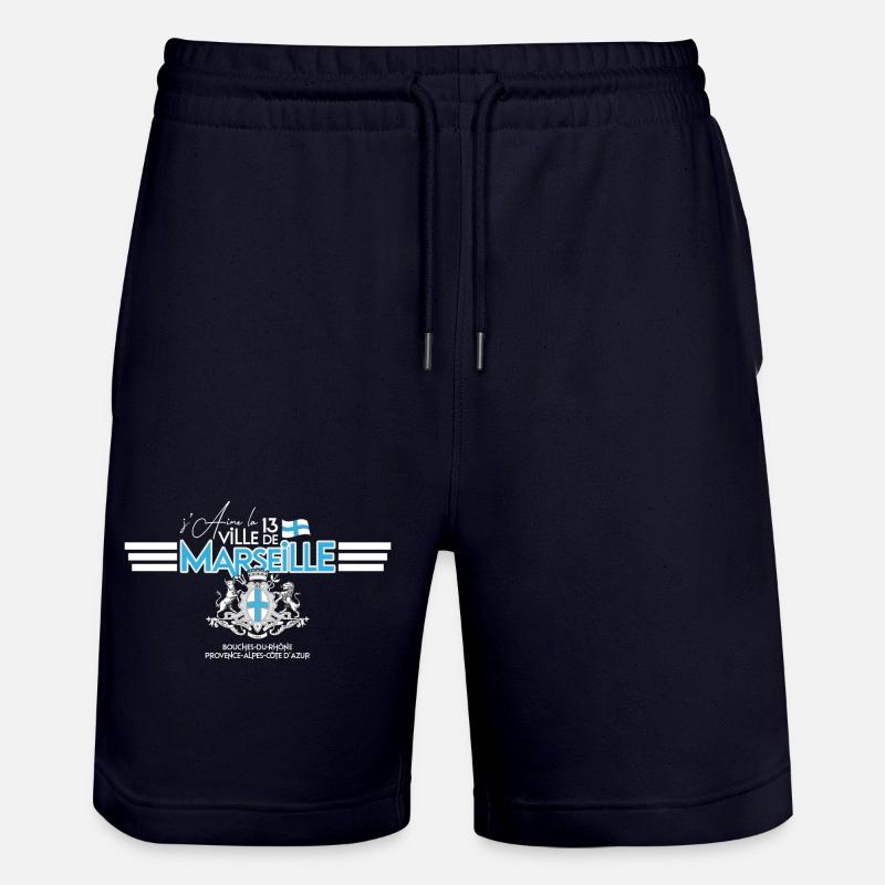 J'aime Marseille - Short de jogging bio TRAINER Stanley/Stella unisexe - marine foncé