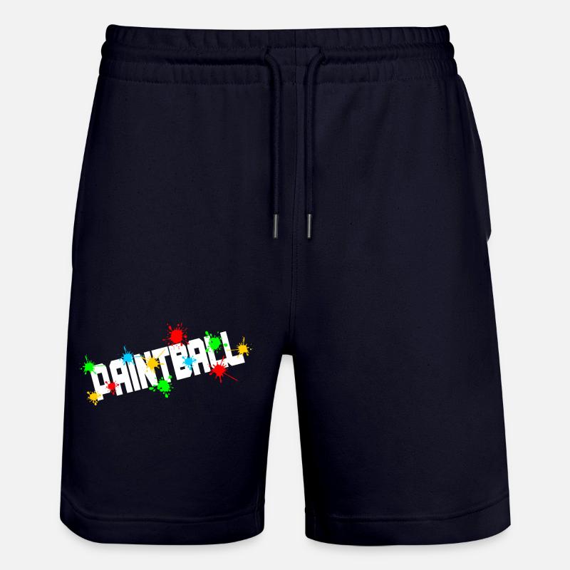 Paintball mit Farbspritzern - Stanley/Stella Unisex Bio Joggingshorts Trainer  - Dark navy