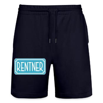 Abschiedsgeschenke für Rentner - RENTE - Stanley/Stella Unisex Bio Joggingshorts Trainer  - Dark navy - Vorne - Nik (191cm) & Marisol (170cm)