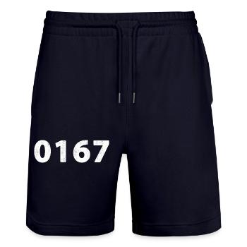 0167 Dinteloord Steenbergen Kruisland De Heen - Stanley/Stella Unisex Bio Joggingshorts Trainer  - Dark navy - Vorne - Nik (191cm) & Marisol (170cm)