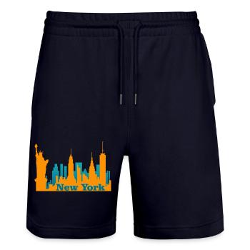 New York City - Stanley/Stella Unisex Bio Joggingshorts Trainer  - Dark navy - Vorne - Nik (191cm) & Marisol (170cm)