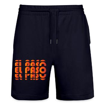 El Paso Gradient Raster - Stanley/Stella Unisex Bio Joggingshorts Trainer  - Dark navy - Vorne - Nik (191cm) & Marisol (170cm)