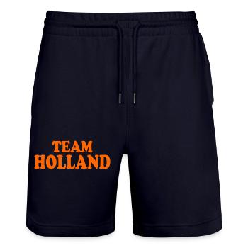 Team holland - Short de jogging bio TRAINER Stanley/Stella unisexe - marine foncé - Devant - Nik (191cm) & Marisol (170cm)