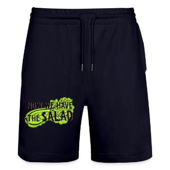 Now we have the salad. Denglisch, Salat, Veggie - Stanley/Stella Unisex Bio Joggingshorts Trainer  - Dark navy - Vorne - Nik (191cm) & Marisol (170cm)