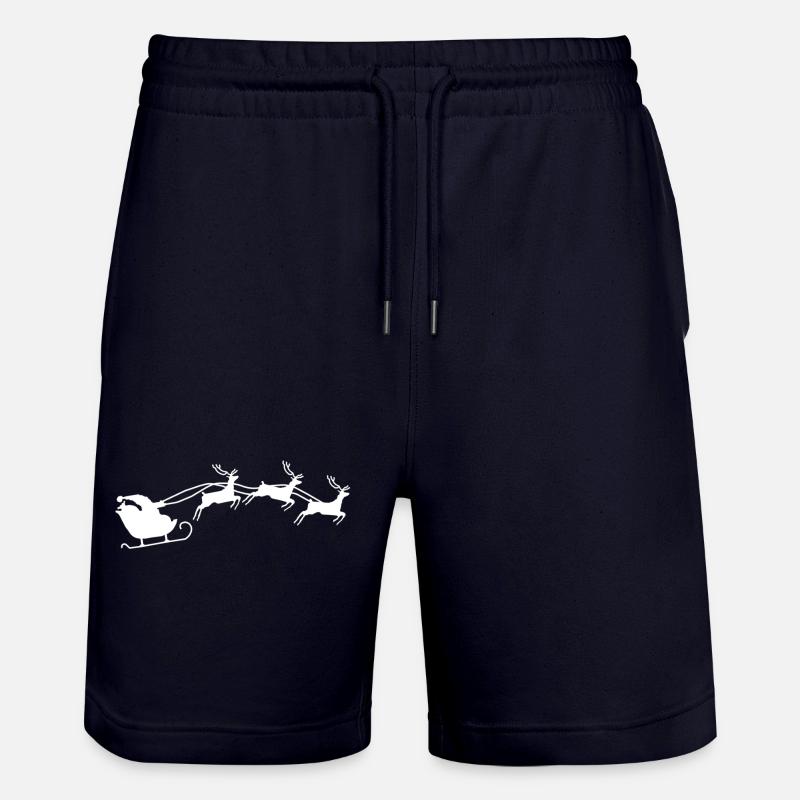 Weihnachtsmann mit Schlitten - Stanley/Stella Unisex Bio Joggingshorts Trainer  - Dark navy