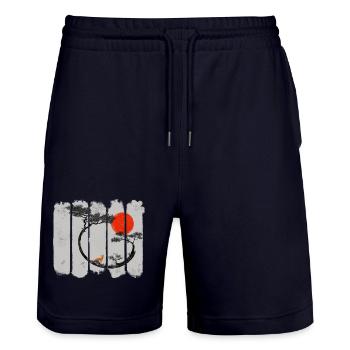 Kitsune - Stanley/Stella Unisex Bio Joggingshorts Trainer  - Dark navy - Vorne - Nik (191cm) & Marisol (170cm)