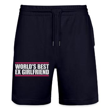 worlds best ex girlfriend - Stanley/Stella Unisex Bio Joggingshorts Trainer  - Dark navy - Vorne - Nik (191cm) & Marisol (170cm)
