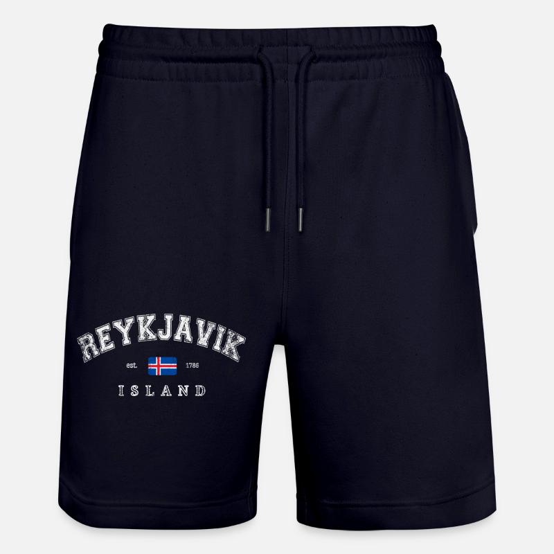Reykjavik Island - Stanley/Stella Unisex Bio Joggingshorts Trainer - Dark navy