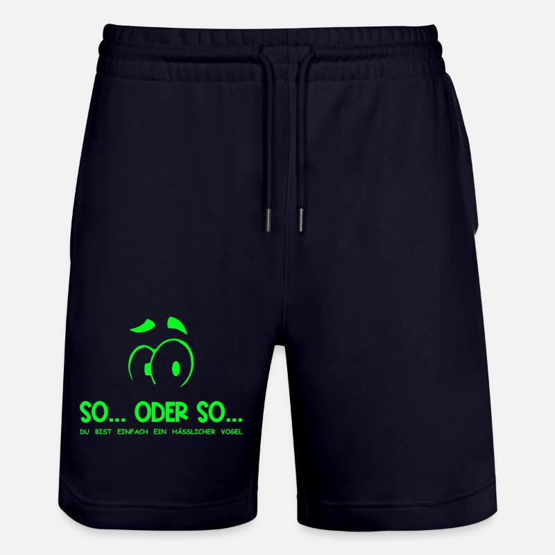 So...Oder So: Hässlicher Vogel - Neongrün - Stanley/Stella Unisex Bio Joggingshorts Trainer  - Dark navy