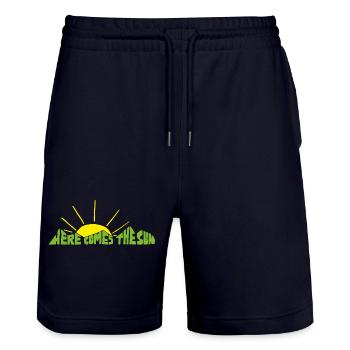 Here comes the sun! - Stanley/Stella Unisex Bio Joggingshorts Trainer  - Dark navy - Vorne - Nik (191cm) & Marisol (170cm)