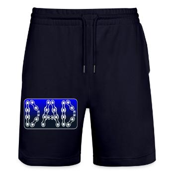 DAD CYCLING - BIKE - CHAIN - Stanley/Stella Trainer Unisex Organic Jogging Shorts - dark navy - Front - Nik (191cm) & Marisol (170cm)