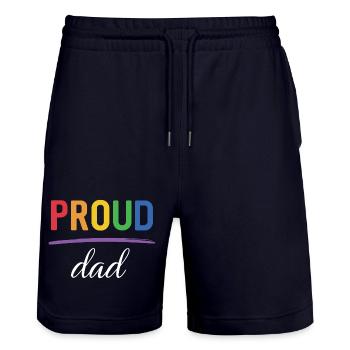LGBT Proud Dad - Pride-Monat - Stanley/Stella Unisex Bio Joggingshorts Trainer  - Dark navy - Vorne - Nik (191cm) & Marisol (170cm)