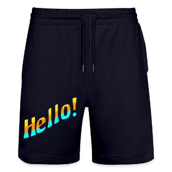 Hello! - Stanley/Stella Unisex Bio Joggingshorts Trainer  - Dark navy - Vorne - Nik (191cm) & Marisol (170cm)