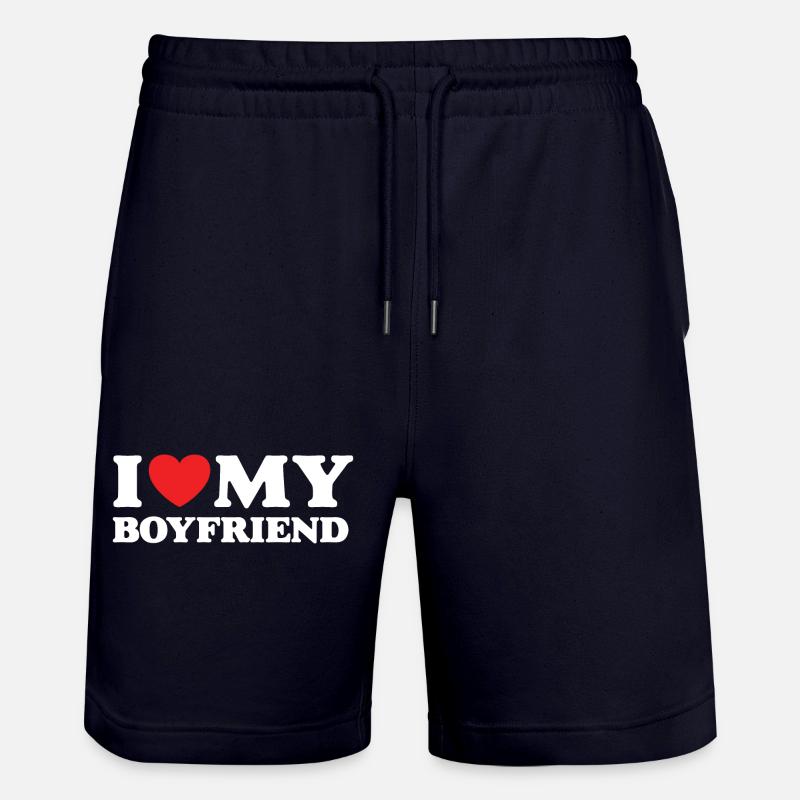 J’aime mon petit ami - Short de jogging bio TRAINER Stanley/Stella unisexe - marine foncé