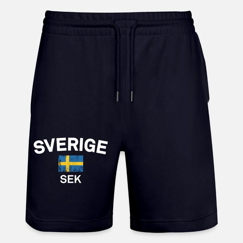 Art du drapeau suédois vieilli - Short de jogging bio TRAINER Stanley/Stella unisexe - marine foncé