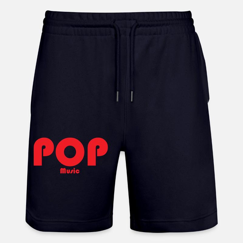 Conception de musique POP rétro rouge - Short de jogging bio TRAINER Stanley/Stella unisexe - marine foncé