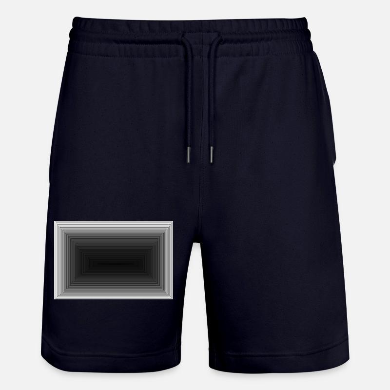 Schwarzer Grauton Tunnel Muster - Stanley/Stella Unisex Bio Joggingshorts Trainer  - Dark navy