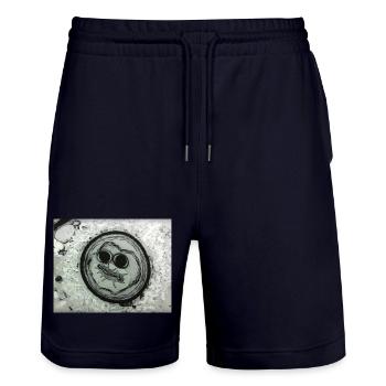 Planetengesicht mit Sonnenbrille - Stanley/Stella Unisex Bio Joggingshorts Trainer  - Dark navy - Vorne - Nik (191cm) & Marisol (170cm)