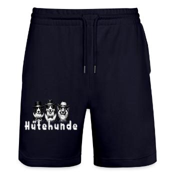 Hütehunde Trio mit Zylinder - Stanley/Stella Unisex Bio Joggingshorts Trainer  - Dark navy - Vorne - Nik (191cm) & Marisol (170cm)