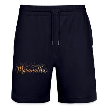 Maranatha - Short de jogging bio TRAINER Stanley/Stella unisexe - marine foncé - Devant - Nik (191cm) & Marisol (170cm)