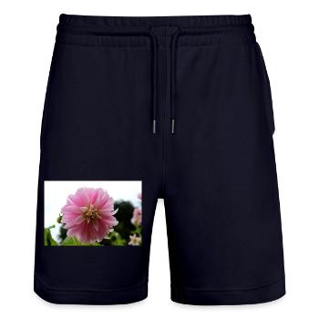 Dahlia rose rose fleur, fleur - Short de jogging bio TRAINER Stanley/Stella unisexe - marine foncé - Devant - Nik (191cm) & Marisol (170cm)