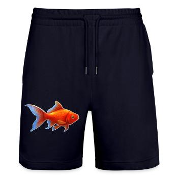 Goldfisch Nr.4 - Stanley/Stella Unisex Bio Joggingshorts Trainer  - Dark navy - Vorne - Nik (191cm) & Marisol (170cm)